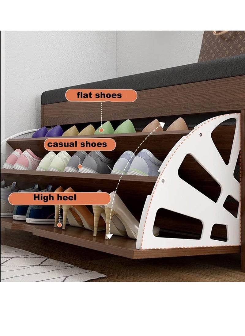 JOMILA Shoe Storage Bench with Hidden Shoe Rack Leather Entryway Shoe Bench Seat Shoe Organizer Shoe Cabinet Modern Entryway Decorative Furniture  - Image 2