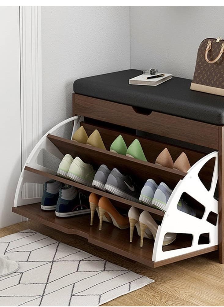 JOMILA Shoe Storage Bench with Hidden Shoe Rack Leather Entryway Shoe Bench Seat Shoe Organizer Shoe Cabinet Modern Entryway Decorative Furniture  - Image 4