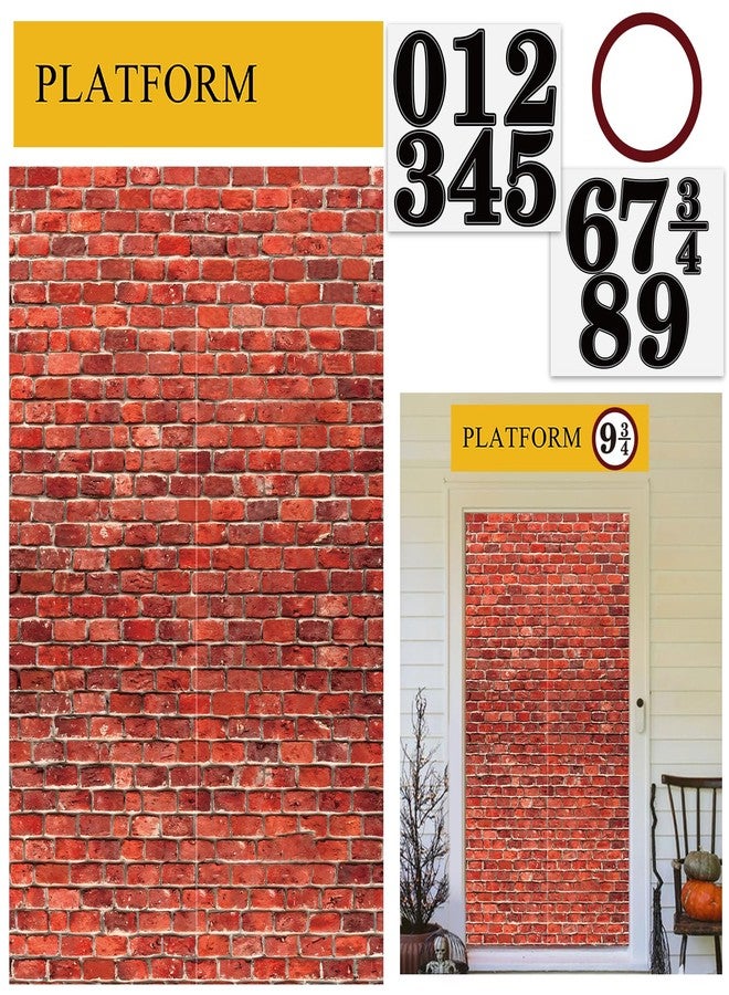 Labrostar Red Brick Wall Backdrop Wall Decorations Halloween Christmas Wizard Magic Birthday Themed Party Decorations Holiday Party Supplies Outdoor Indoor Photo Props - Image 2