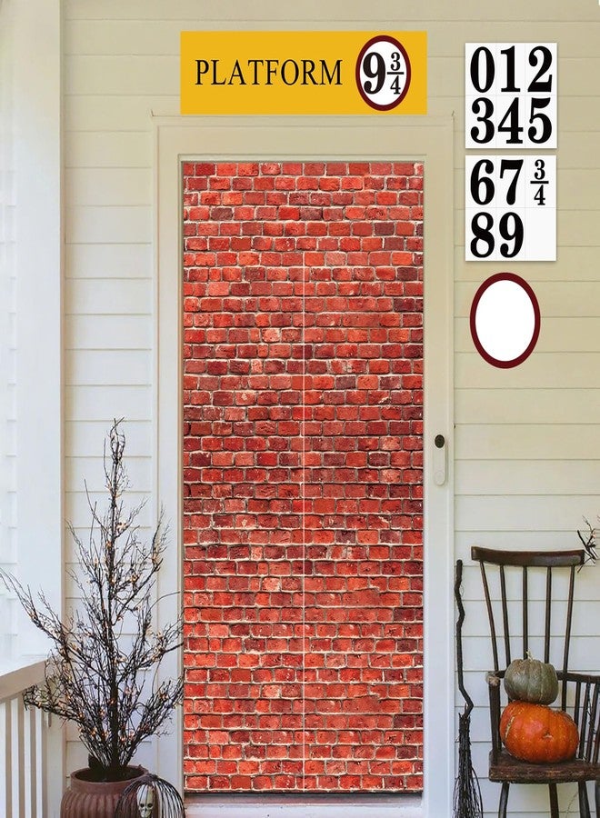 Labrostar Red Brick Wall Backdrop Wall Decorations Halloween Christmas Wizard Magic Birthday Themed Party Decorations Holiday Party Supplies Outdoor Indoor Photo Props - Image 1