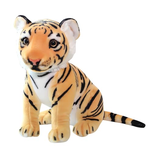 GUDVES Tigers Plush Toy Stuffed Animal Plush Cat - by Tiger Tale Toys Cute Lifelike Tiger Stuffed Animals Animals Kids Toy Gift for Boy Baby Hug Tiger - Lifelike Stuffed Animal (7.8 in, Yellow Tiger) - Image 2