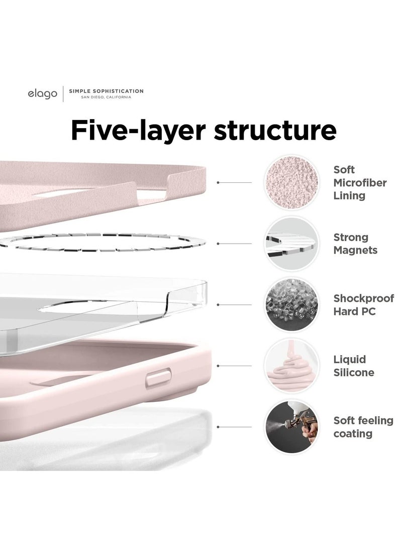 MUNTAQI Silicone for iPhone 14 Pro MAX case cover Shockproof compatible with MagSafe - Lovely Pink - Image 2