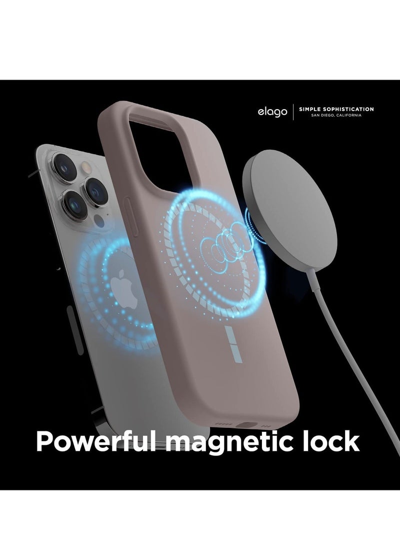 MUNTAQI Silicone for iPhone 14 Pro MAX case cover Shockproof compatible with MagSafe - Lovely Pink - Image 3