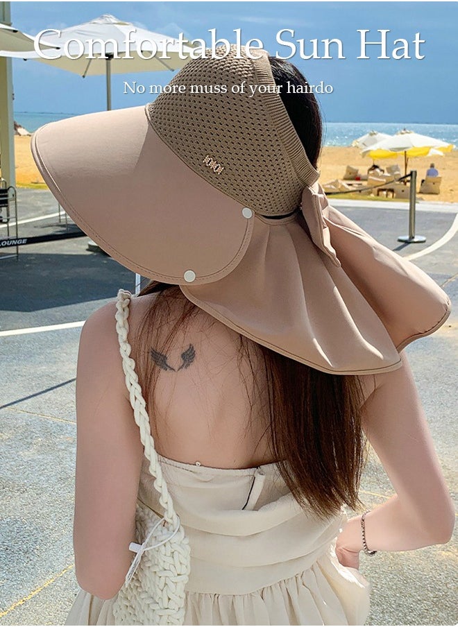 DUNISO - Women's Summer Solstice Fashion Sunhat Wide Brim Big Shawl UV Protection UPF50+ Summer Beach hat For Outdoor Activities Beach Travel - Image 1