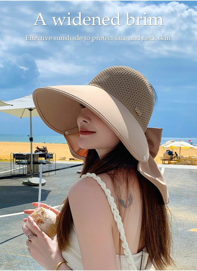 DUNISO - Women's Summer Solstice Fashion Sunhat Wide Brim Big Shawl UV Protection UPF50+ Summer Beach hat For Outdoor Activities Beach Travel - Image 1