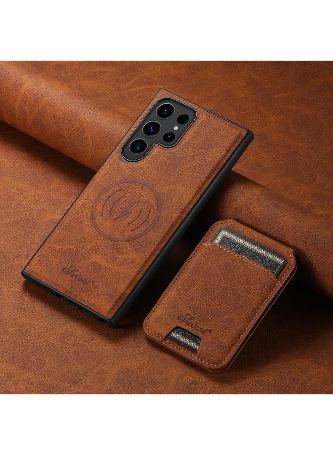 Suteni Case For Samsung Galaxy S22 Ultra 5G H16 Litchi Texture Leather Detachable Wallet Back Phone Case - Image 2