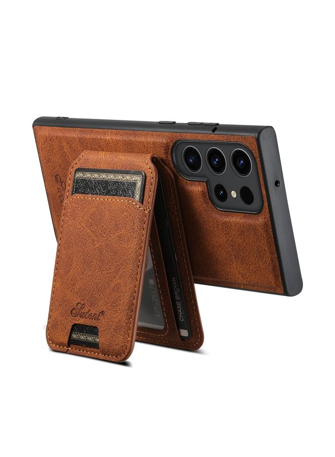 Suteni Case For Samsung Galaxy S22 Ultra 5G H16 Litchi Texture Leather Detachable Wallet Back Phone Case - Image 4