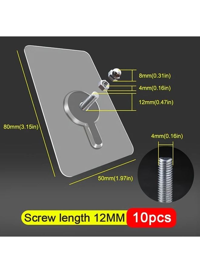 10 Pack Clear Plastic Shelf Hooks 22 05lb Load Capacity Easy Screwless Install 0 39in - Image 3