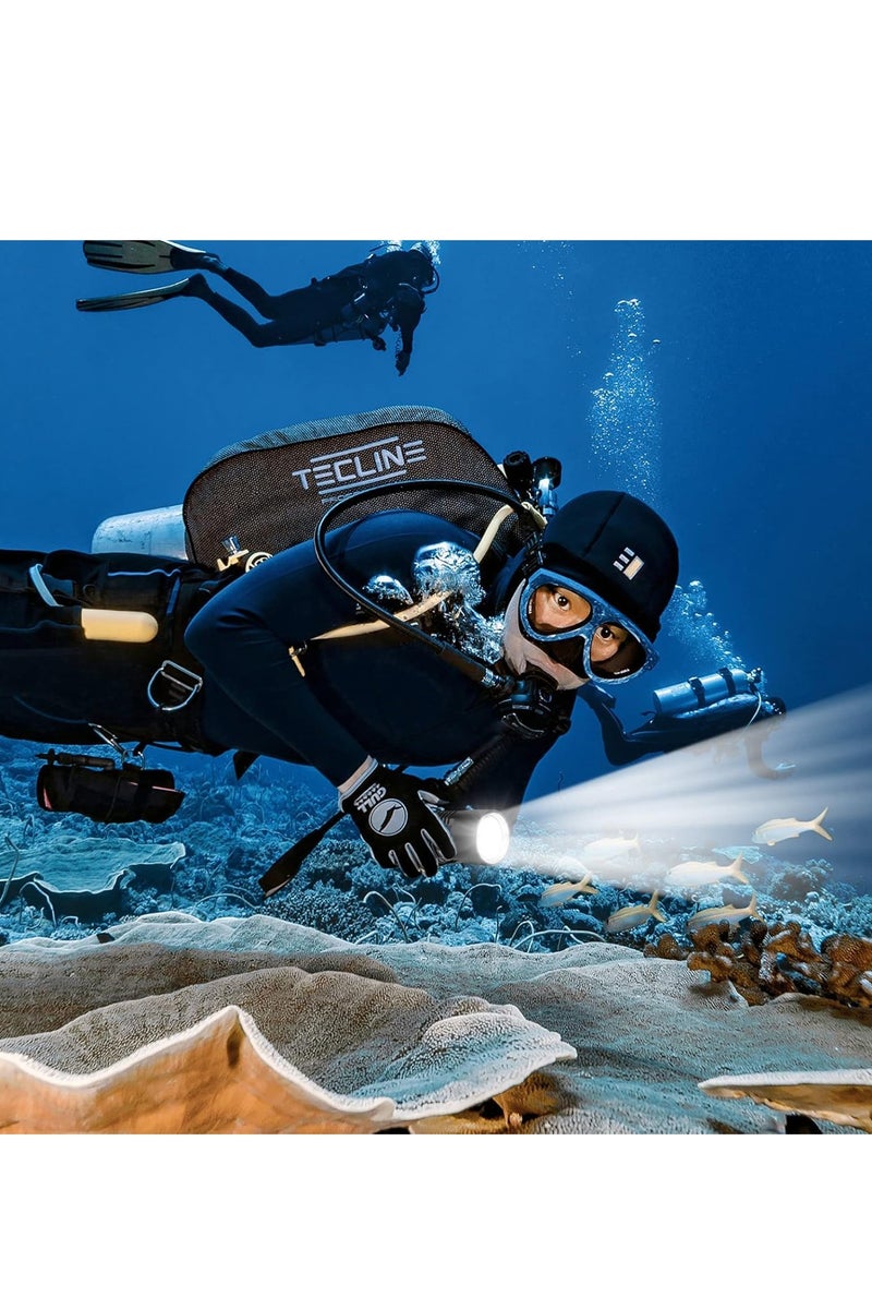 Scuba Diving Flashlight 6000 Lumen Dive Torch 4 Modes Waterproof Diving Safety Lights Underwater 80m Submarine Lights with Rechargeable Battery for Deep Sea Cave at Night - Image 5