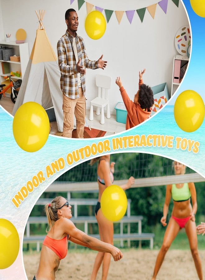 Raiten 12 Pcs Beach Ball Inflatable Beach Balls Large Inflatable Ball Floating Ball for Swimming Pool Party Favors Outdoor Activities Summer Birthday Party Supplies (Yellow,12 Inch) - Image 3