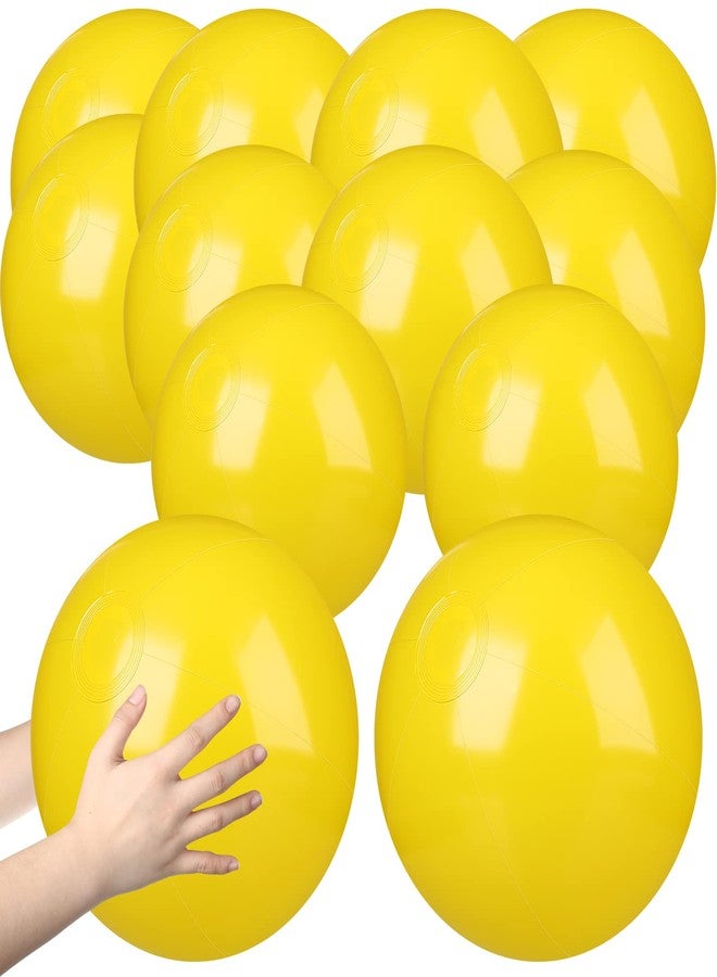 Raiten 12 Pcs Beach Ball Inflatable Beach Balls Large Inflatable Ball Floating Ball for Swimming Pool Party Favors Outdoor Activities Summer Birthday Party Supplies (Yellow,12 Inch) - Image 1