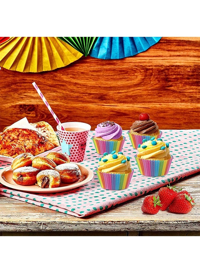 HY 300pcs Colorful Cupcake Cases Paper Baking Cups, Muffin Cases for Baking - Muffin  Cupcake Liners Wrappers Cases, Cupcake Decorations Supplies for Holiday, Boys Girls Birthday, Wedding, Hen Party  - Image 5