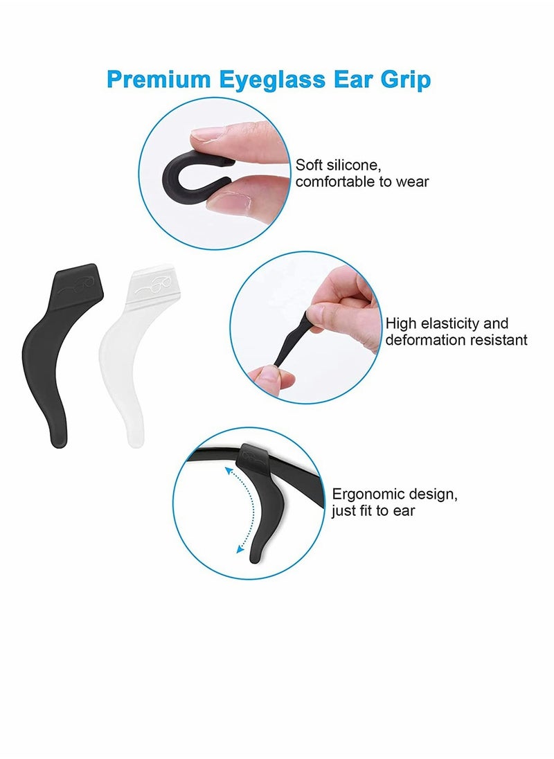 KASTWAVE Eyeglass Ear Grip, Anti-Slip Eyeglass Holder, Premium Silicone Eyeglass Ear Hook, Eyeglass Temple Tips Sleeve Retainer for Reading Glasses, Sunglasses, Eyeglasses, 12 Pairs  - Image 3