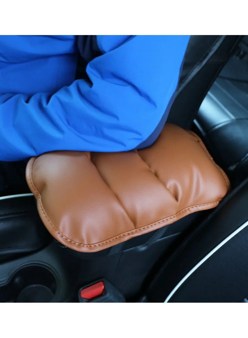 Comfortable Car Center Console Armrest Cover, Soft Leather Car Console Cover, Car Interior Center Console Pad for Driver or Passenger Arms, Compatible with All Cars (Brown) - Image 3