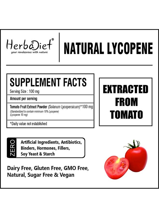Herbadiet Natural Lycopene Powder|25 Gram|10% Tomato Extract Supplement|Rich In Antioxidant, Natually Occuring Cartenoid - Image 5