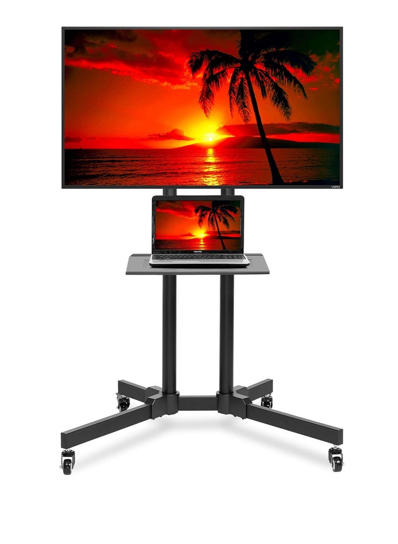 Rolling TV Stand Mobile TV Cart for 32-65 inch Plasma Screen, LED, LCD, OLED, Curved TV's - Universal Mount with Wheels - Image 1