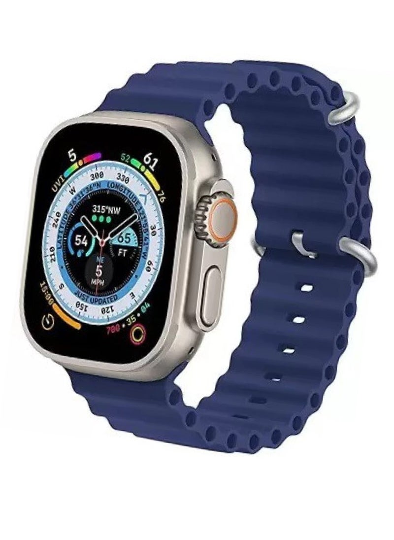 iBRIT 49mm Smart Watch iBrit Ultra Aluminum Case Support Bluetooth Calling Wireless Charging Health Care Blue  - Image 1