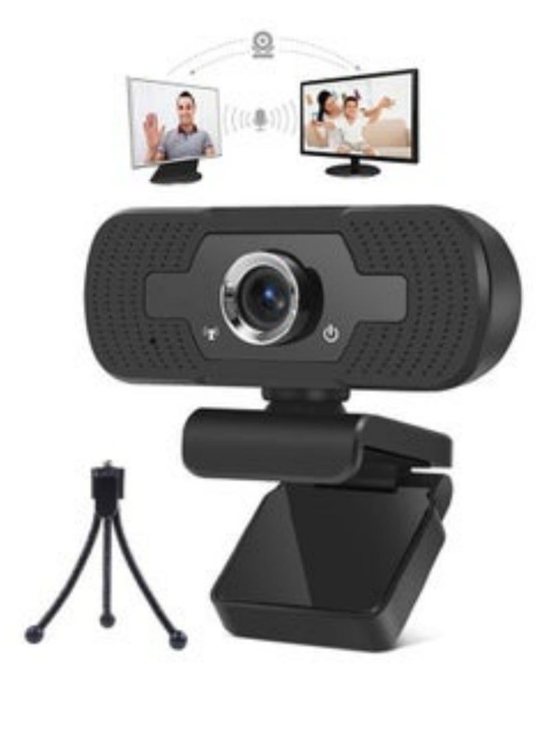 1080P Webcam with Microphone, 30 FPS Full HD Web Camera, 2 Mics Streaming Webcam, 360° Rotation Angle, 110° View USB Camera for Calls/Conference/Laptop/Computer - Image 1
