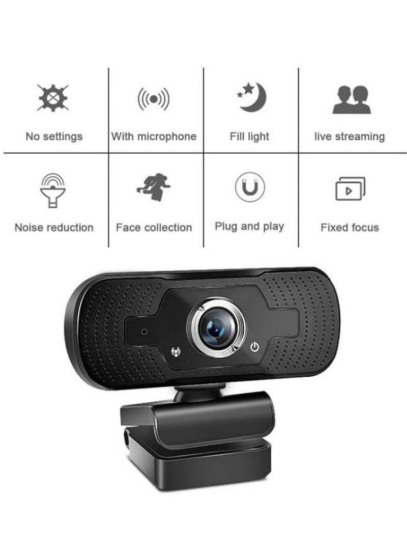 1080P Webcam with Microphone, 30 FPS Full HD Web Camera, 2 Mics Streaming Webcam, 360° Rotation Angle, 110° View USB Camera for Calls/Conference/Laptop/Computer - Image 3