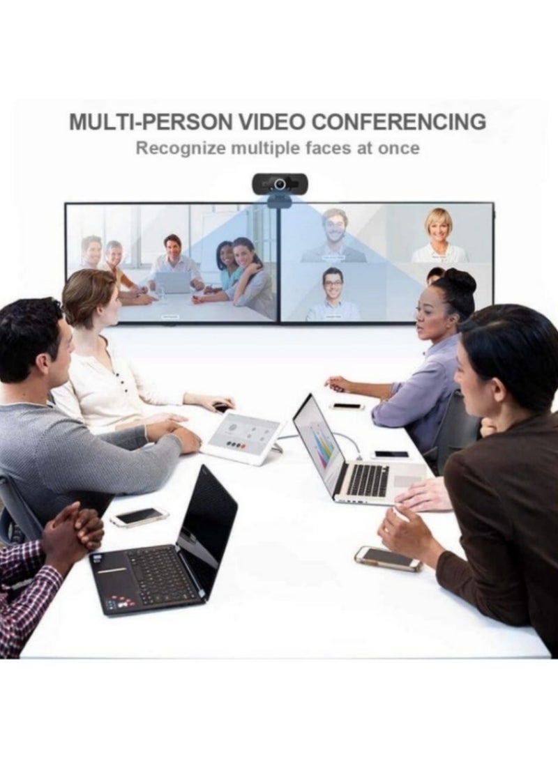 1080P Webcam with Microphone, 30 FPS Full HD Web Camera, 2 Mics Streaming Webcam, 360° Rotation Angle, 110° View USB Camera for Calls/Conference/Laptop/Computer - Image 4