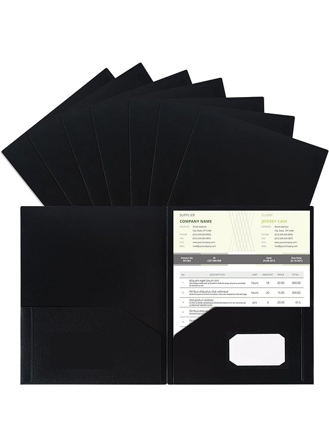 مجموعة من 6 مجلدات بلاستيكية مع جيوب، مجلدات ملفات متينة شديدة التحمل مع فتحة لبطاقة العمل، مجلد ذو جيبين للأعمال المدرسية والمكتبية، بحجم الرسالة - Image 1