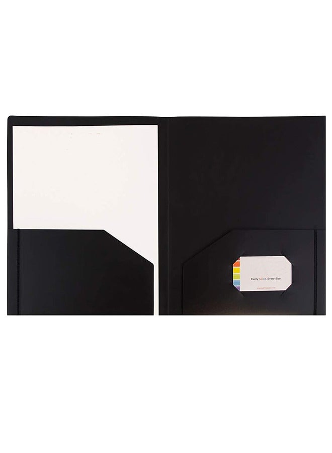 مجموعة من 6 مجلدات بلاستيكية مع جيوب، مجلدات ملفات متينة شديدة التحمل مع فتحة لبطاقة العمل، مجلد ذو جيبين للأعمال المدرسية والمكتبية، بحجم الرسالة - Image 2