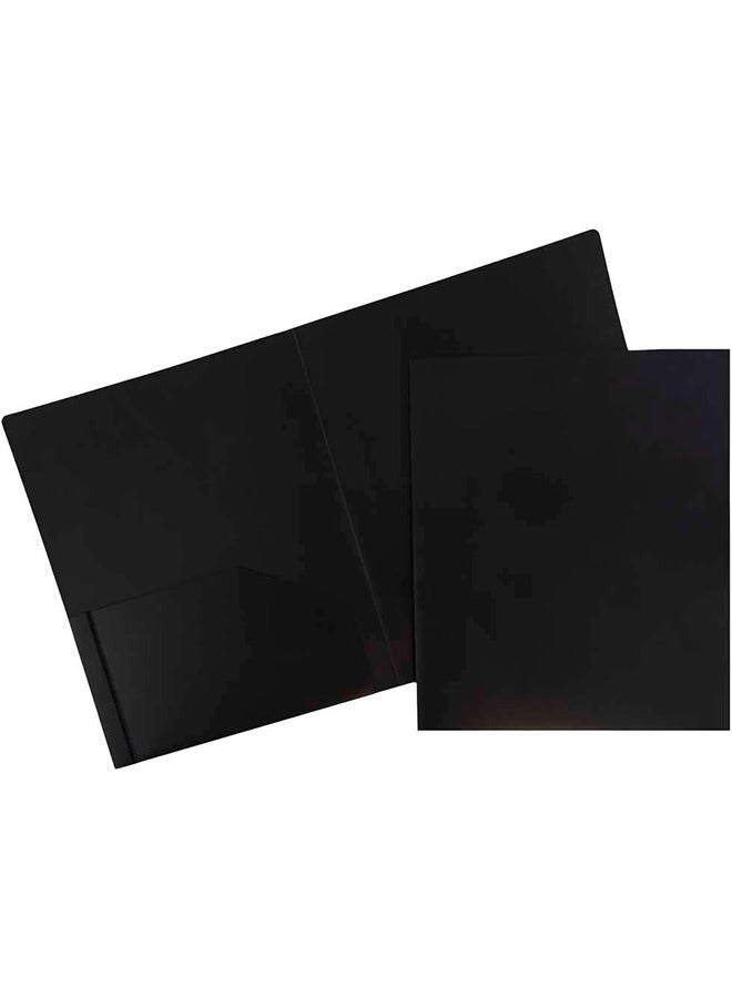 مجموعة من 6 مجلدات بلاستيكية مع جيوب، مجلدات ملفات متينة شديدة التحمل مع فتحة لبطاقة العمل، مجلد ذو جيبين للأعمال المدرسية والمكتبية، بحجم الرسالة - Image 5