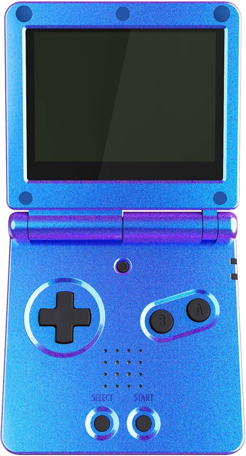 eXtremeRate غلاف استبدال مخصص لامع بلون الحرباء الأرجواني والأزرق من eXtremeRate، جاهز لشاشة IPS، لجهاز Gameboy Advance SP GBA SP – متوافق مع شاشات IPS والشاشات القياسية – لا يشمل الجهاز أو الشاشة - Image 1
