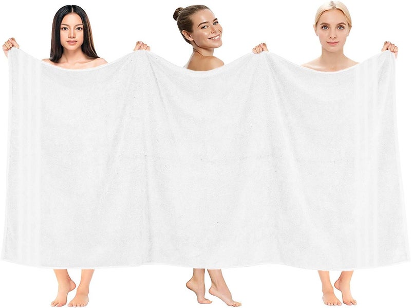 DAN RIVER 2 Pack Luxury Bath Sheets 35x70, 600 GSM, Soft & Quick Dry 100% Ring Spun Cotton Towels Ideal for Hotels, Spas, Gyms & Salons Extra Large, White - Image 5