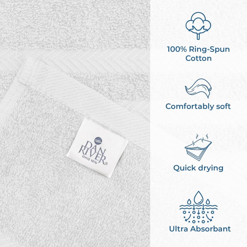 DAN RIVER 2 Pack Luxury Bath Sheets 35x70, 600 GSM, Soft & Quick Dry 100% Ring Spun Cotton Towels Ideal for Hotels, Spas, Gyms & Salons Extra Large, White - Image 3