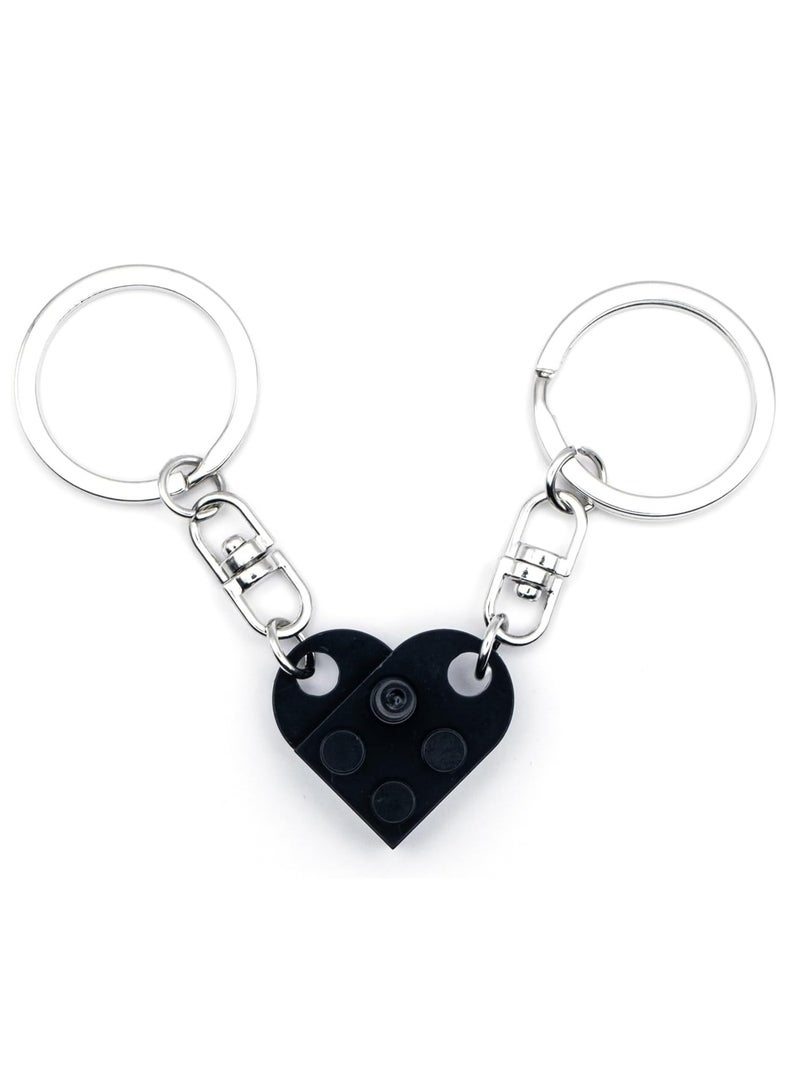 Loquat 2 Pcs Heart Keychain Matching Couples Stuff Gifts for Boyfriend Girlfriend Gift - Image 1