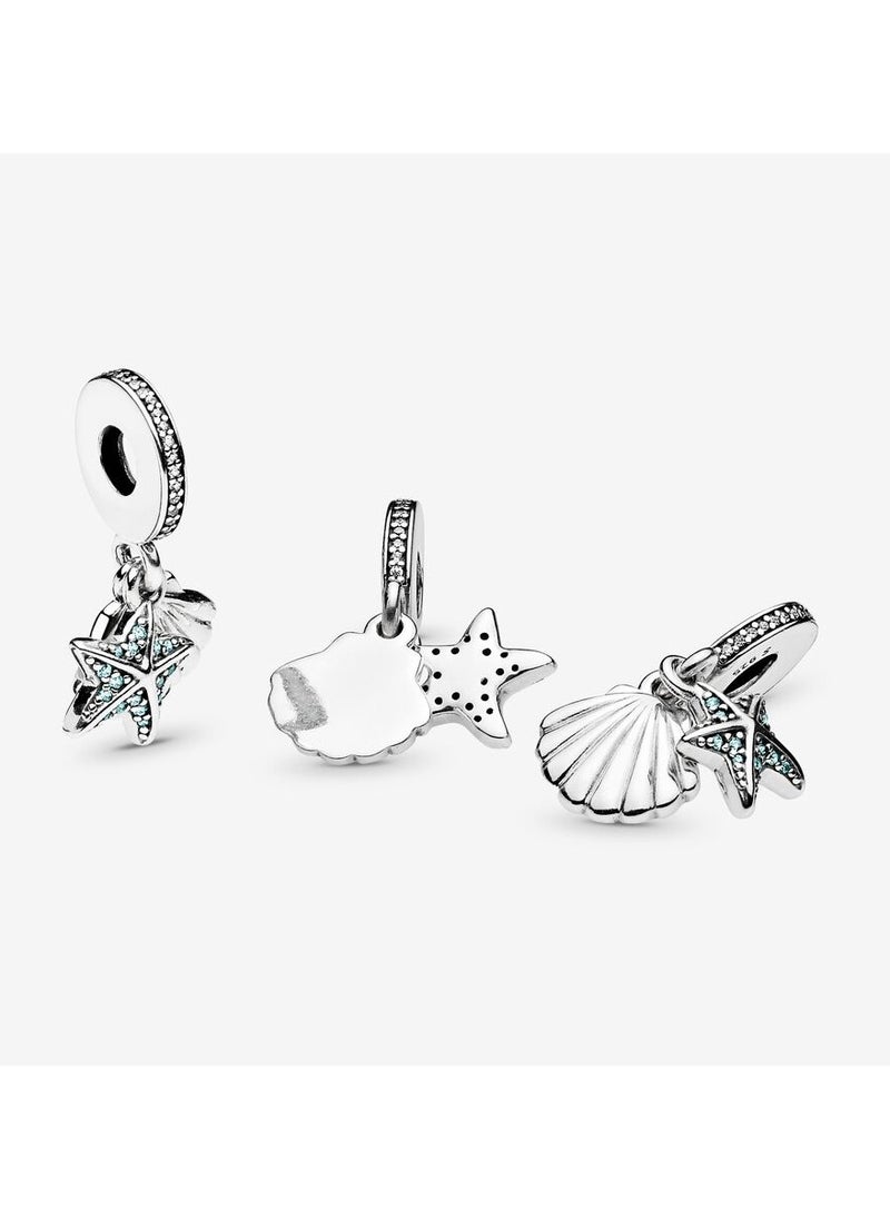 Starfish and shell silver dangle with frosty mint cubic zirconia and clear cubic zirconia - pzsku/ZED620E111A1DEDBCAF8DZ/45/_/1740991260/07c440c9-d45a-4de1-8999-be35b44aa3b6