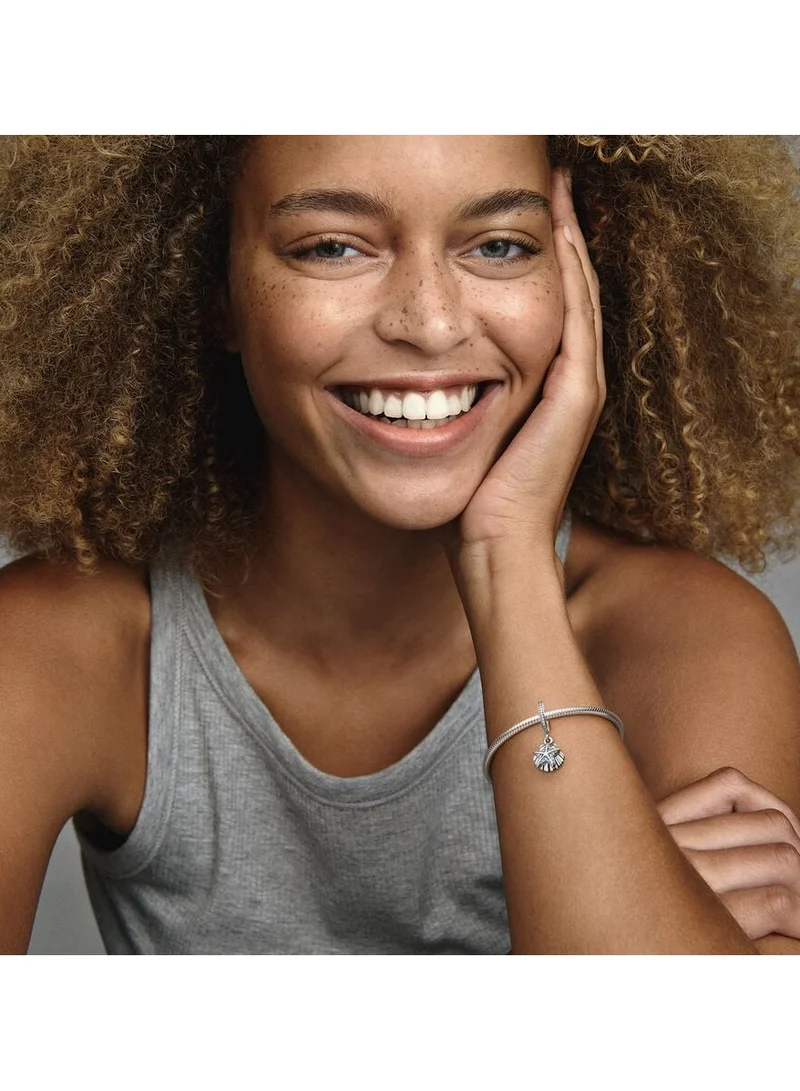 باندورا فضة على شكل نجم البحر وقوقعة مع زركونيا مكعب بلون النعناع المثلج وزركونيا مكعب شفاف