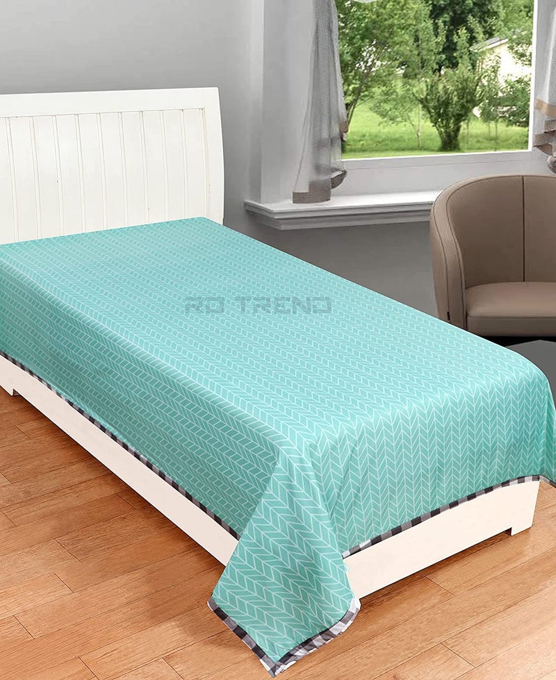RD TREND® Cloud Cotton AC Summer Chadar for Sleeping | 210 TC Soft Lightweight Breathable Single Topsheet/Odhne Wali Chadar | Single Bed Bedsheet 60×90 Inch Green - Image 2