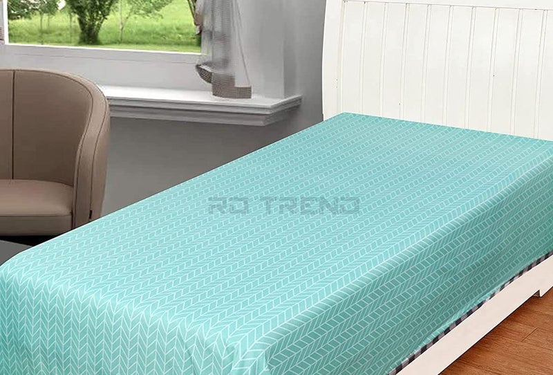 RD TREND® Cloud Cotton AC Summer Chadar for Sleeping | 210 TC Soft Lightweight Breathable Single Topsheet/Odhne Wali Chadar | Single Bed Bedsheet 60×90 Inch Green - Image 4