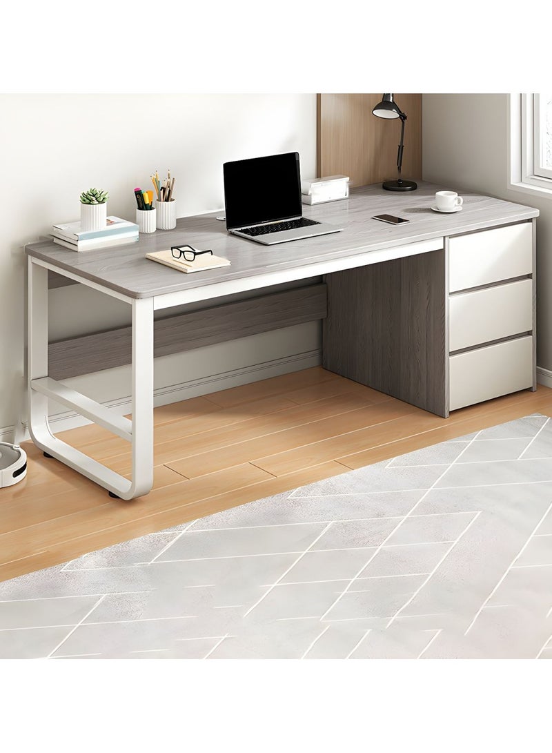 DubaiGallery Rectangular Contemporary Engineered Wood Writing Desk Bedroom Office Desk with Drawers - Grey 47"L x 20"W x 29"H Without Chairs - Image 2