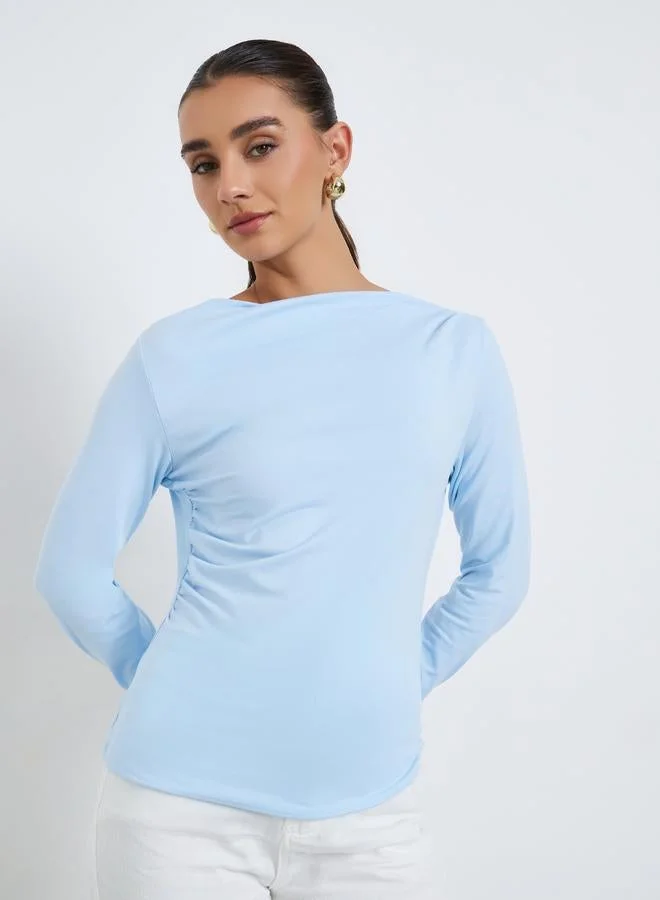 Women Boat Neck Fitted T-Shirt