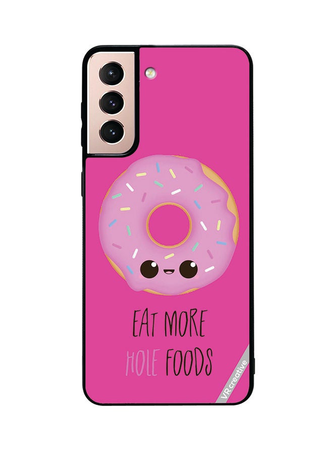 VR CREATIVE Protective Case Cover For Samsung Galaxy S21 Plus 5G Eat More Hole Food Design Multicolour - Image 1