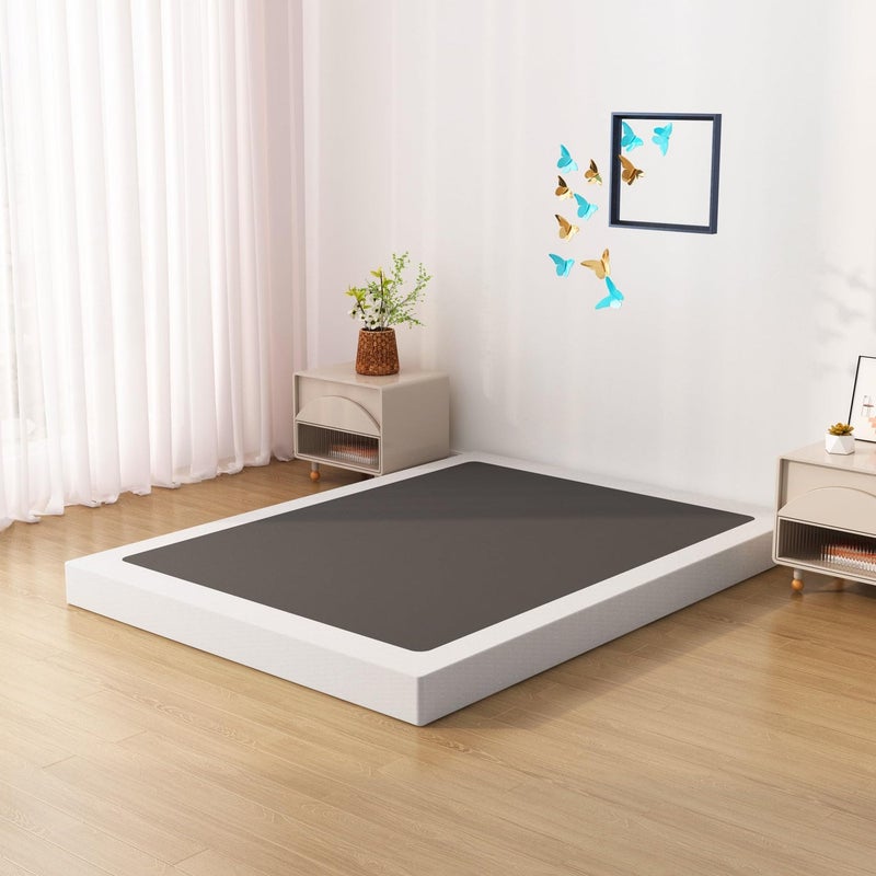 Upcanso King Box Spring Bed Base 6 Inch Low Profile Metal Box Spring King with Fabric Cover 3000 Lbs Max Weight Capacity Mattress Foundation NoiseFree Easy Assembly
