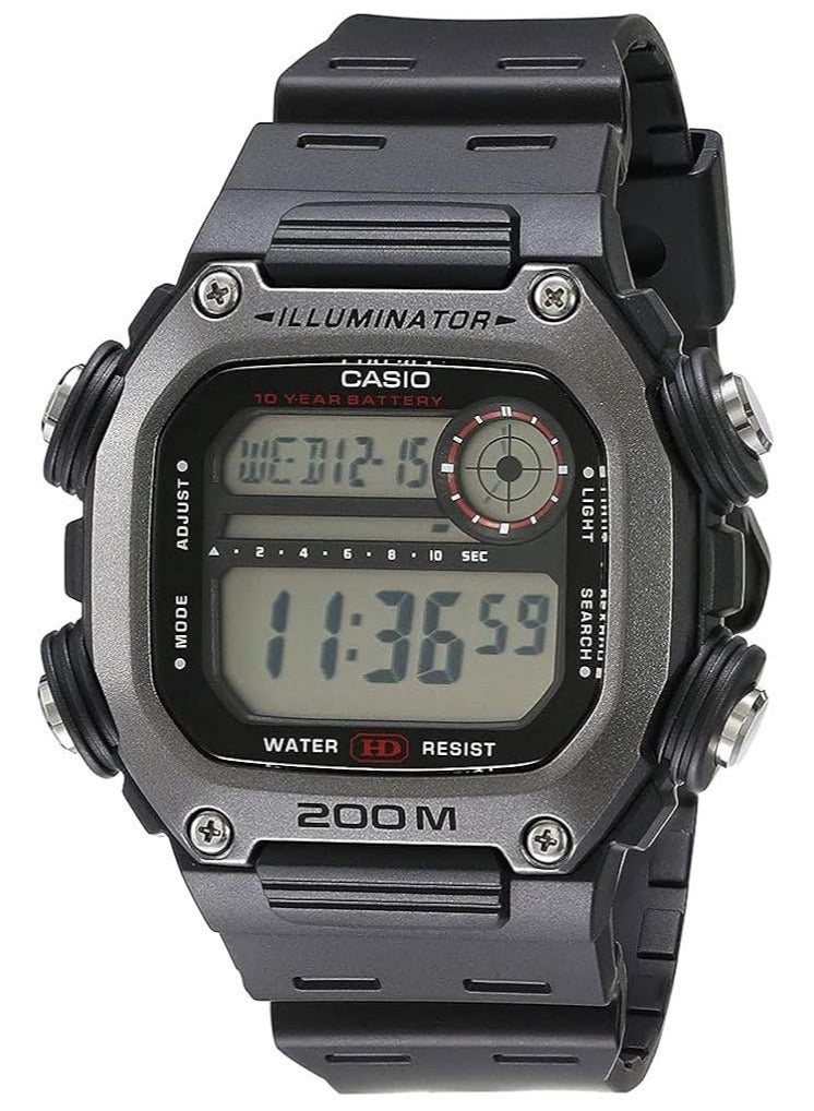 Casio 10 Year Battery Quartz Watch with Resin Strap, Black, 27.2 (Model: DW-291H-1AVCF) - Image 1