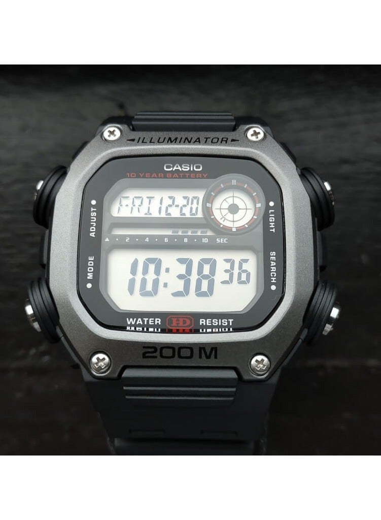 Casio 10 Year Battery Quartz Watch with Resin Strap, Black, 27.2 (Model: DW-291H-1AVCF) - Image 2
