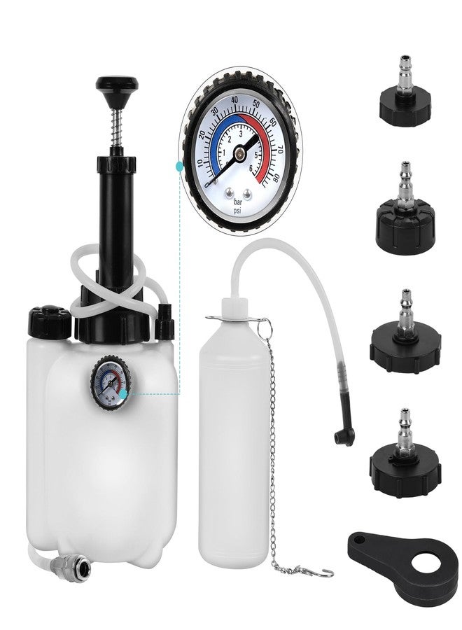 BreeRainz 3L One Man Brake Bleeder Kit, Manual Brake Bleeder Fluid Pump with 4 Master Cylinder Adapters and 1L Brake Bleeder Bottle Suitable for Most Vehicles - Image 1