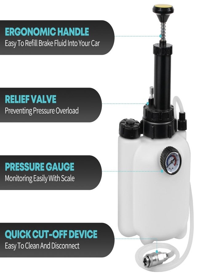 BreeRainz 3L One Man Brake Bleeder Kit, Manual Brake Bleeder Fluid Pump with 4 Master Cylinder Adapters and 1L Brake Bleeder Bottle Suitable for Most Vehicles - Image 5