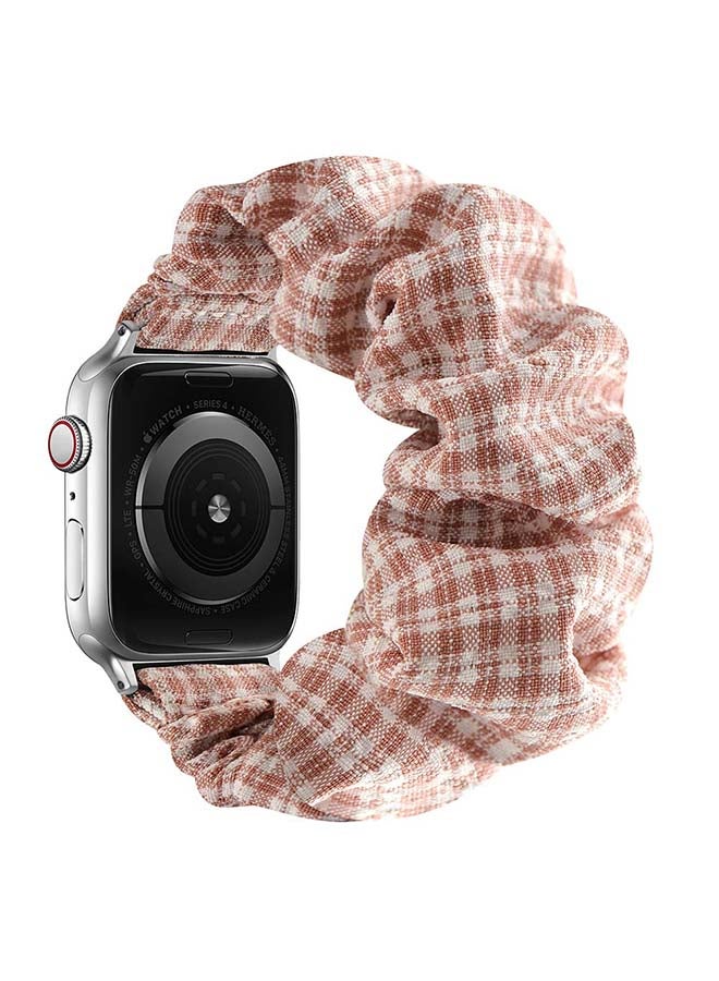 Perfii Flexi Elastic Solo Loop Band For Apple Watch Series 6/SE/5/4/3/2/1 Pink Grid - Image 2
