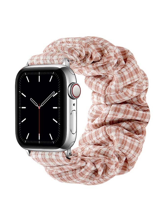 Perfii Flexi Elastic Solo Loop Band For Apple Watch Series 6/SE/5/4/3/2/1 Pink Grid - Image 1