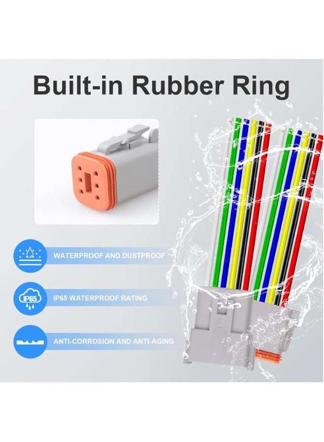 Generic 4 Pin DT Connector Waterproof DT Connector Male and Female Wire Connectors with 16AWG 105? 600V Wires and Heat Shrink Tubes, Applicable for Automotive Electrical Connections (5PCS)  - Image 4