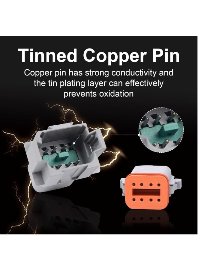 Generic 4 Pin DT Connector Waterproof DT Connector Male and Female Wire Connectors with 16AWG 105? 600V Wires and Heat Shrink Tubes, Applicable for Automotive Electrical Connections (5PCS)  - Image 2