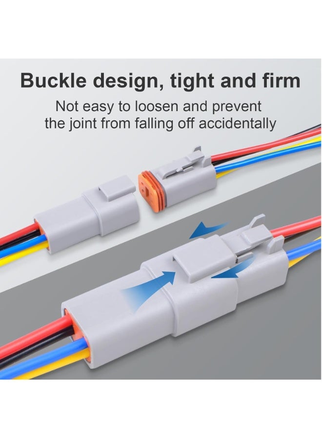 Generic 4 Pin DT Connector Waterproof DT Connector Male and Female Wire Connectors with 16AWG 105? 600V Wires and Heat Shrink Tubes, Applicable for Automotive Electrical Connections (5PCS)  - Image 5