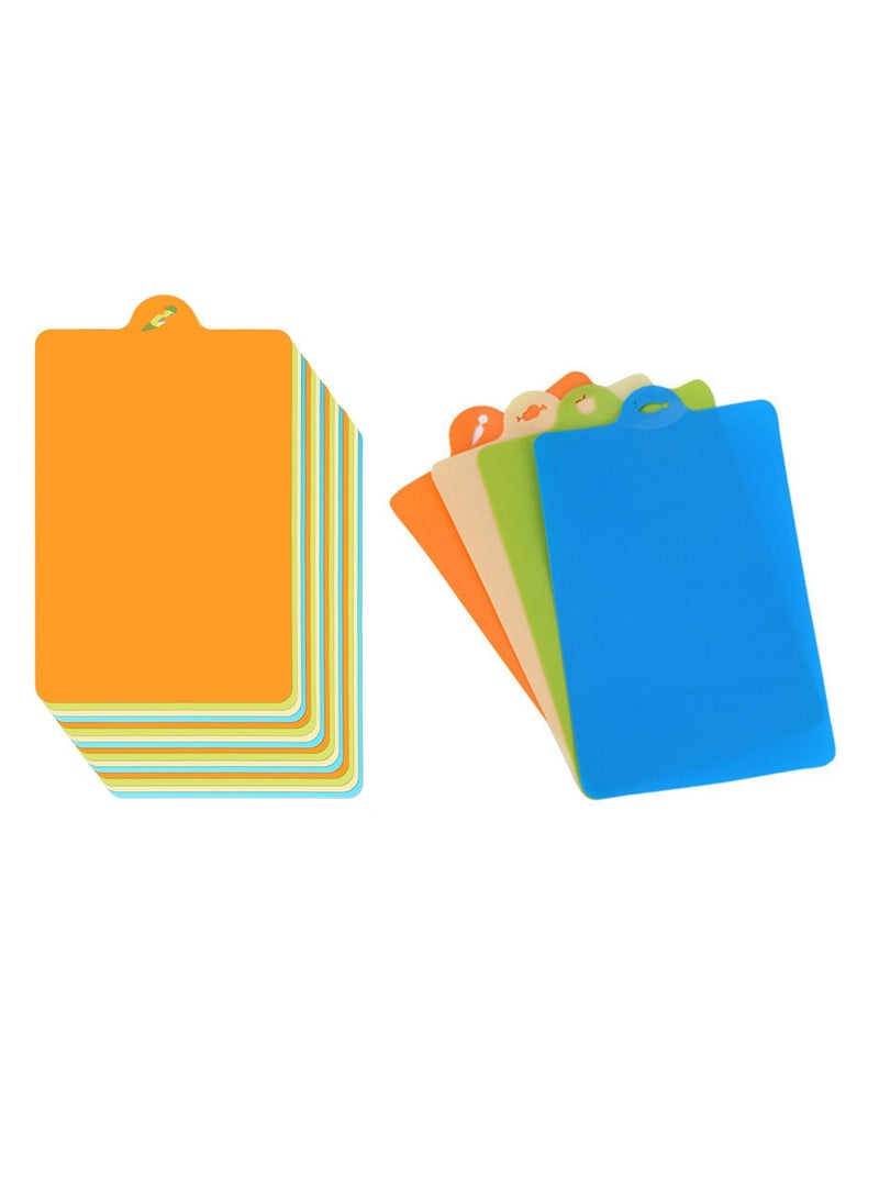 SYOSI Cutting Board Mats 12 Pcs Extra Thick Flexible Plastic Cutting Board Mat Non Slip Chopping Board Dishwasher Safe Cutting Mats with Food Shaped Hanging Holes for Kitchen Food - Image 1