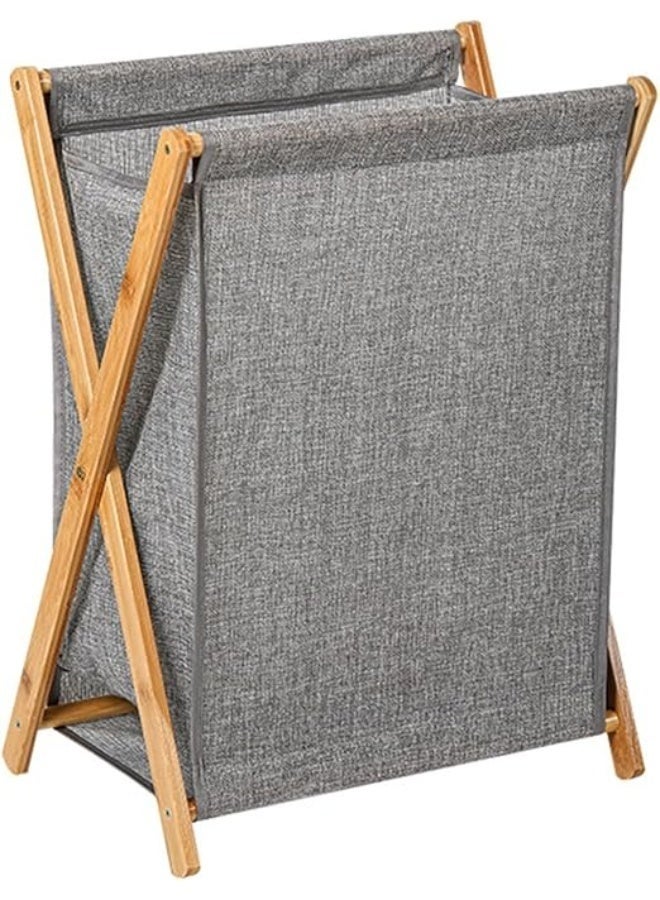 Foldable Laundry Basket - Waterproof Canvas Storage Bag with Nylon Frame and Handles - Portable Foldable Laundry Bag for Bedroom, Bathroom, or Laundry Room - Image 1